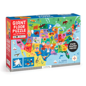 Map of the U.S.A. 50 Piece Giant Floor Puzzle by Mudpuppy, 9780735386259