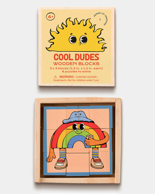 Cool Dudes Art Blocks - 25 Piece Wooden Puzzle Set for Kids by Journey of Something, 9781488969713