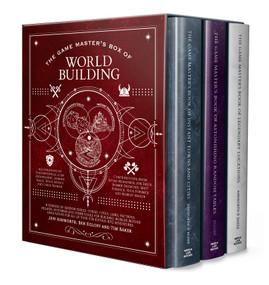 The Game Master's Box of Worldbuilding by Jeff Ashworth, Tim Baker, Ben Egloff, Matheus Graef, Luke Eidenschink, Robert "Bob World Builder" Mason, Tristan Fishel, Jonah Fishel, Jeremy Brown, Derek Eby, Colby Whittaker, Phillip Sexton, Jasmine Kalle, Chris Seaman, Doug Kovacs, Robbie Daymond, Matt Forbeck, Jim Davis, Nick Forbeck, Bima Kusuma, Alexander Lefort, Edward Archibald, Sarah McCully, Jess Zafarris, 9781964487243