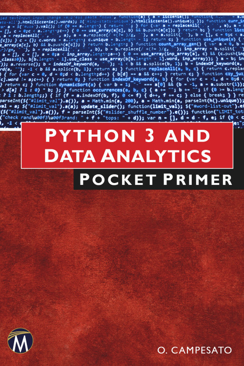 Python 3 and Data Analytics Pocket Primer by Oswald Campesato, 9781683926542