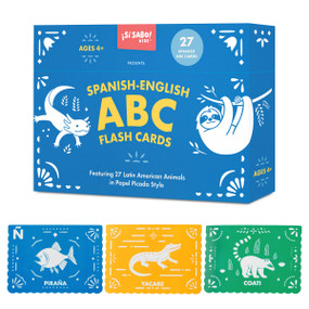 Spanish-English ABC Flash Cards (27 Bilingual Alphabet Flash Cards Featuring Latin American Animals in a Papel Picado Design) by Mike Alfaro, Gerardo Guillén, Blue Star Press, 9781963183443