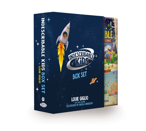 Indescribable Kids Box Set with Poster (Indescribable, How Great Is Our God, The Wonder of Creation) (Includes 3 Devotionals About God and Science!) by Louie Giglio, Nicola Anderson, Lynsey Wilson, 9781400255047