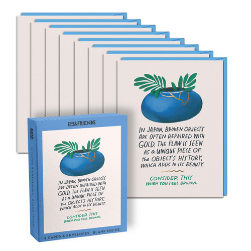 Broken Objects Empathy Cards (Box of 8 Greeting Cards With Envelopes) by Em & Friends, 9781642465136
