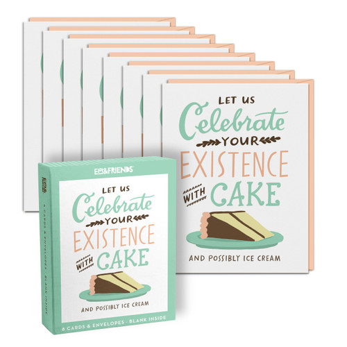 Celebrate With Cake Birthday Cards (Box of 8 Birthday Cards With Envelopes) by Em & Friends, 9781642465143