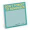 Don't Forget to Remember Sticky Note by Knock Knock, 9781683494287