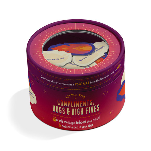 Little Tub of Compliments, Hugs & High Fives (75 Oracle Message Cards to Boost Your Mood & Put Some Pep in Your Step) by Knock Knock, 9781683494522