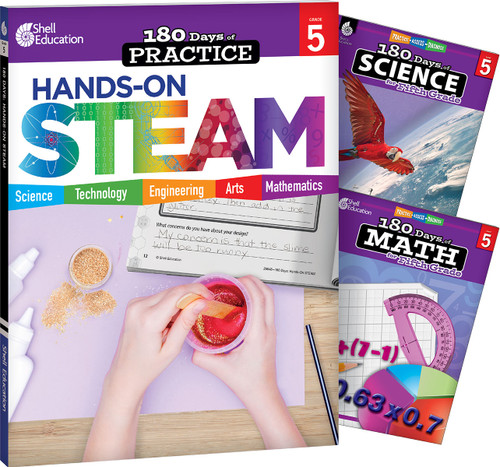 180 Days™: STEAM, Science, & Math Grade 5: 3-Book Set (Practice, Assess, Diagnose) by Multiple Authors, Kristin Kemp, Jodene Lynn Smith, Lauren Homayoun, Jodene Smith, Jodene Smith, Jodene Smith, 9798765967676