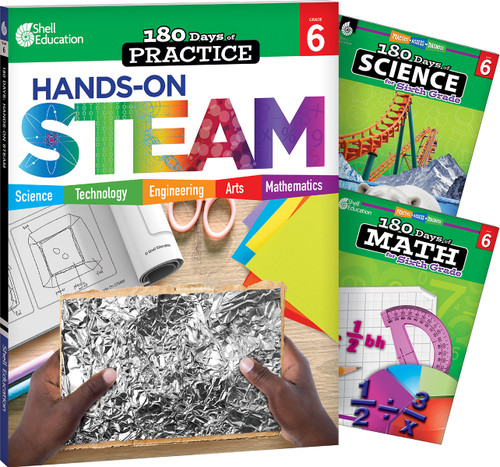 180 Days™: STEAM, Science, & Math Grade 6: 3-Book Set (Practice, Assess, Diagnose) by Multiple Authors, Lauren Homayoun, Jodene Lynn Smith, Nancy Balter, Jodene Smith, Jodene Smith, Jodene Smith, 9798765967683