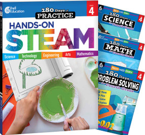 180 Days™: STEAM, Science, Math, & Problem Solving Grade 4: 4-Book Set (Practice, Assess, Diagnose) by Cheryl Lane, Lauren Homayoun, Jodene Lynn Smith, Charles Aracich, Jodene Smith, Jodene Smith, Chuck Aracich, Jodene Smith, 9798765997949