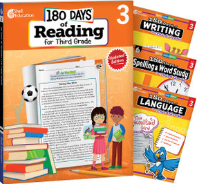 180 Days®: Reading 2nd Ed, Writing, Spelling, & Language Grade 3: 4-Book Set (Practice, Assess, Diagnose) by Alyxx Melendez, Kristi Sturgeon, Shireen Pesez Rhoades, Christine Dugan, 9798765998007