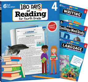 180 Days™: Reading 2nd Ed, Writing, Spelling, & Language Grade 4: 4-Book Set (Practice, Assess, Diagnose) by Kristin Kemp, Shireen Pesez Rhoades, Suzanne Barchers, Curtis Slepian, Suzanne I. Barchers, Suzanne Barchers, Suzanne Barchers, Suzanne Barchers, Suzanne Barchers, Suzanne Barchers, Suzanne Barchers, Suzanne Barchers, Suzanne Barchers, 9798765998014