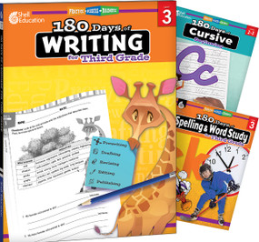 180 Days®: Writing, Spelling, & Cursive Grade 3: 3-Book Set (Practice, Assess, Diagnose) by Multiple Authors, Shireen Pesez Rhoades, Kristi Sturgeon, Shell Education, Shell Education, Shell Education, Shell Education, 9798765967836