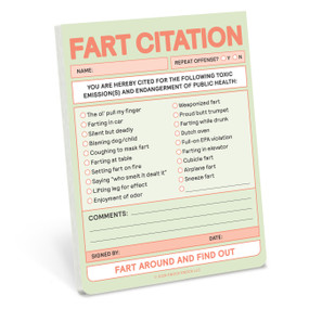 Fart Citation Nifty Note Pad by Knock Knock, 9781683494317