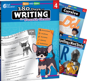 180 Days®: Writing, Spelling, & Cursive Grade 4: 3-Book Set (Practice, Assess, Diagnose) by Multiple Authors, Shireen Pesez Rhoades, Kristin Kemp, Shell Education, Shell Education, Shell Education, Shell Education, 9798765967843