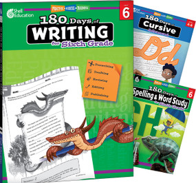 180 Days®: Writing, Spelling, & Cursive Grade 6: 3-Book Set (Practice, Assess, Diagnose) by Multiple Authors, Shireen Pesez Rhoades, Wendy Conklin, Shell Education, Shell Education, Shell Education, Shell Education, 9798765967867