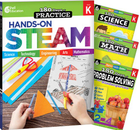 180 Days™: STEAM, Science, Math, & Problem Solving Grade K: 4-Book Set (Practice, Assess, Diagnose) by Chandra C. Prough, Lauren Homayoun, Jodene Lynn Smith, Jessica Hathaway, Chandra Prough, Chandra Prough, Chandra Prough, Jodene Smith, Chandra Prough, Chandra Prough, 9798765997901
