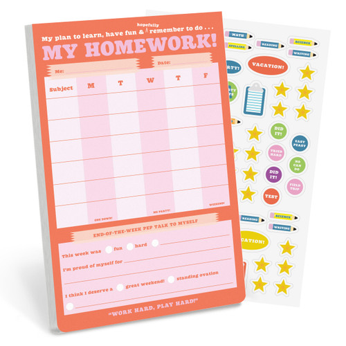 My Homework Weekly Tracker Pad Can-Do Pad with Sticker Sheet by Knock Knock Kids, Knock Knock, 9781683495284