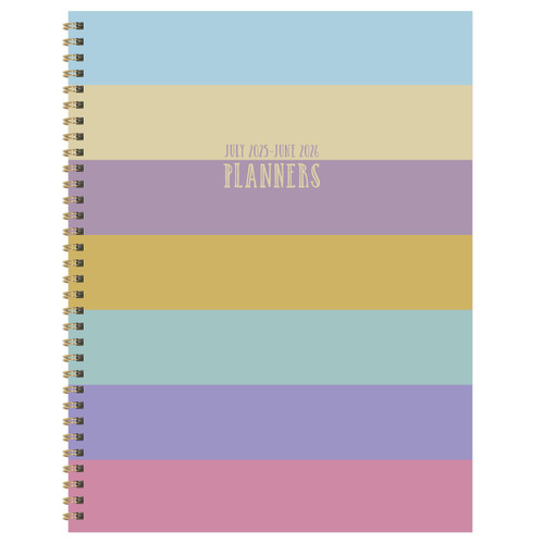 July 2025 - June 2026 Striped Down Large Weekly Monthly Planner by , 9798889614791