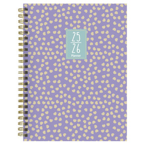 July 2025 - June 2026 Purple Polka Medium Weekly Monthly Planner by , 9798889614876