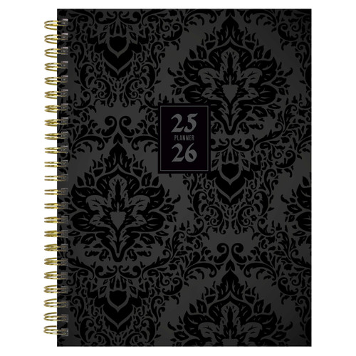 July 2025 - June 2026 Black Velvet Medium Weekly Monthly Planner by , 9798889614883
