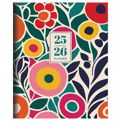 July 2025 - June 2026 Charming Flowers Large Monthly Planner by , 9798889614968