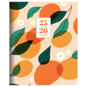 July 2025 - June 2026 Oranges and Peaches Large Monthly Planner by , 9798889615002