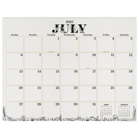 July 2025 - June 2026 Floral Large Desk Pad Monthly Blotter Calendar by , 9798889615095