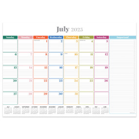 July 2025 - June 2026 Rainbow Blocks Medium Desk Pad Monthly Blotter Calendar by , 9798889615156