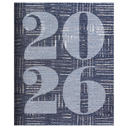 2026 Basket Weave Blue Medium Monthly Planner by , 9798889613954
