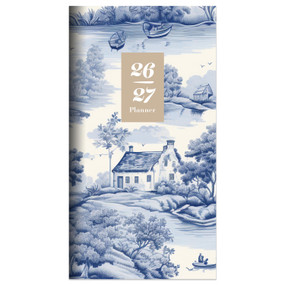 2026-2027 Blue Toile Small Monthly Pocket Planner by , 9798889614487