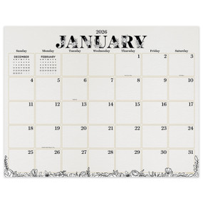 2026 Floral Large Desk Pad Monthly Blotter Calendar by , 9798889615194