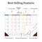 2026 Rainbow Blocks Large Desk Pad Monthly Blotter Calendar by , 9798889615217