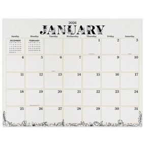 2026 Floral Medium Desk Pad Monthly Blotter Calendar by , 9798889615279