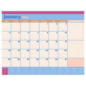 2026 Sherbet Medium Desk Pad Monthly Blotter Calendar by , 9798889615309