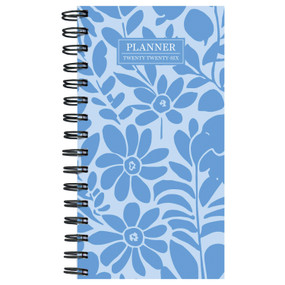 2026 Blue Blooms Small Weekly Monthly Planner by , 9798889614142