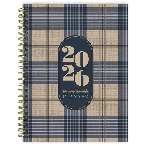 2026 Classic Plaid Medium Weekly Monthly Planner by , 9798889614265