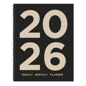 2026 Burnt Black Large Weekly Monthly Planner by , 9798889614333