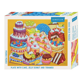 Plate with Cake, Jelly Donut and Tiramisu (1000 piece puzzle) by Pedro Pedro, 9781959407232