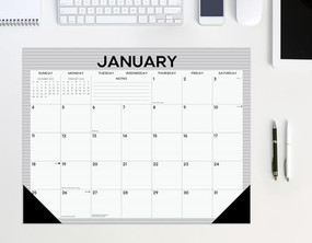 Pinstripe 2026 22" x 17" Large Monthly Deskpad by Willow Creek Press, 9781549257261
