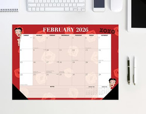 Betty Boop 2026 17" x 12" Small Monthly Deskpad by Fleischer Studios, 9781549257087