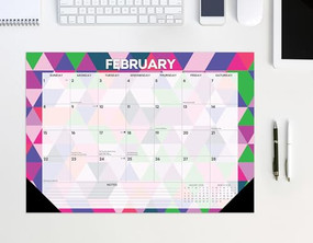 Modern Geometric 2026 17" x 12" Small Monthly Deskpad by Willow Creek Press, 9781549257117