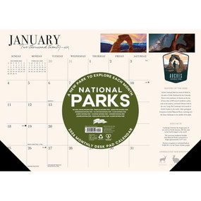 National Parks 2026 17" x 12" Small Monthly Deskpad by Willow Creek Press, 9781549257124