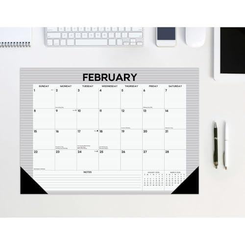 Pinstripe 2026 17" x 12" Small Monthly Deskpad by Willow Creek Press, 9781549257131