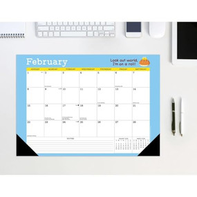 Punny Art of David Olenick 2026 17" x 12" Small Monthly Deskpad by David Olenick, 9781549257148