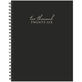 Contemporary Black (Trilingual) 2026 6.5" x 8.5" Weekly Monthly Softcover Planner by Willow Creek Press, 9781549257759