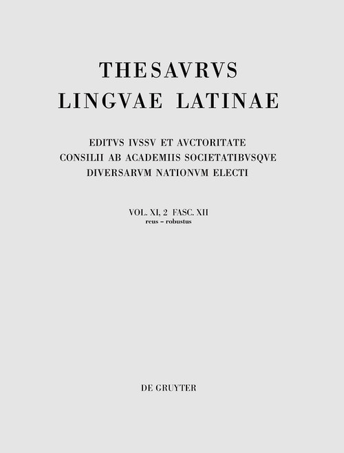 reus - robustus (Latin Edition) by Internationale Thesauruskommission, 9783111372129