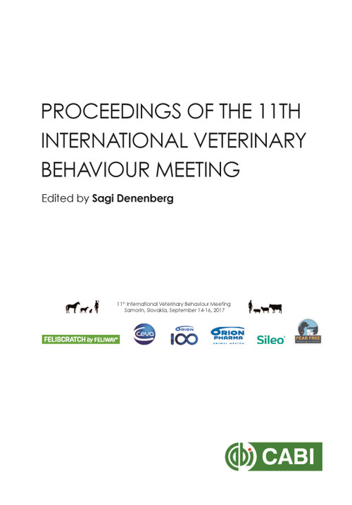 Proceedings of the 11th International Veterinary Behaviour Meeting by Sagi Denenberg, 9781786394583