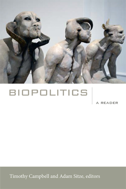 Biopolitics (A Reader) by Timothy Campbell, Adam Sitze, 9780822353355