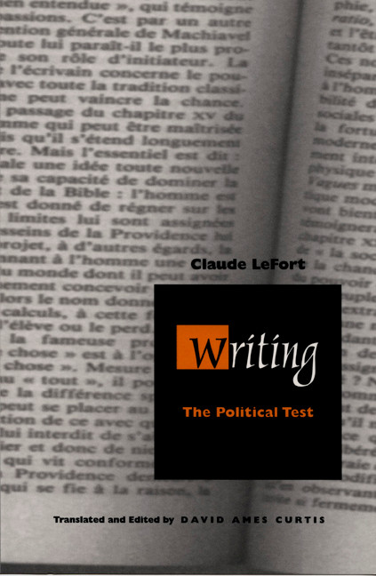 Writing (The Political Test) by Claude Lefort, David Ames  Curtis, 9780822325208