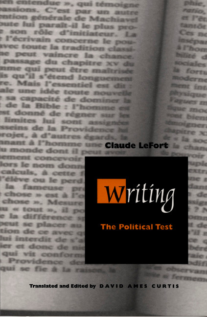 Writing (The Political Test) by Claude Lefort, David Ames  Curtis, 9780822325208